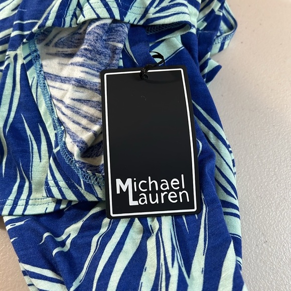 Michael Lauren Marlow Fiesta Mini Dress in a Royal Palm Tree Print, Larg… - Picture 4 of 7